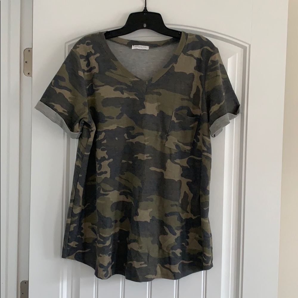 Plus size camo top